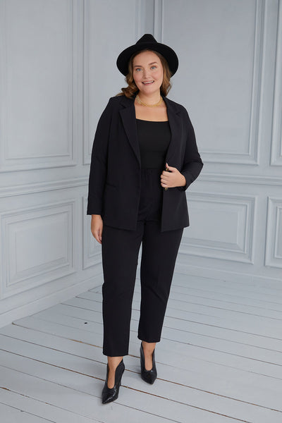 Sacou elegant cu captuseala si doi nasturi - negru