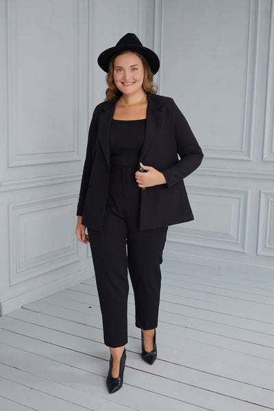 Sacou elegant cu captuseala si doi nasturi - negru