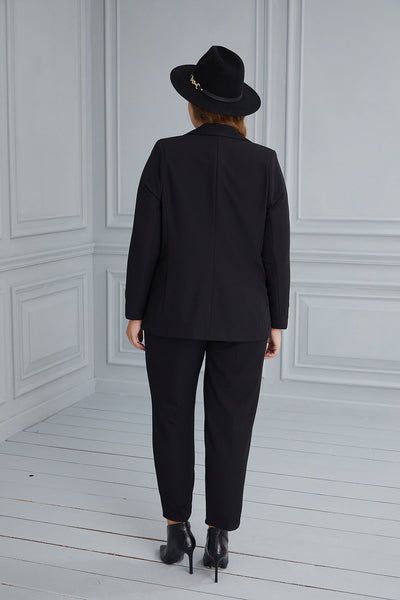 Sacou elegant cu captuseala si doi nasturi - negru
