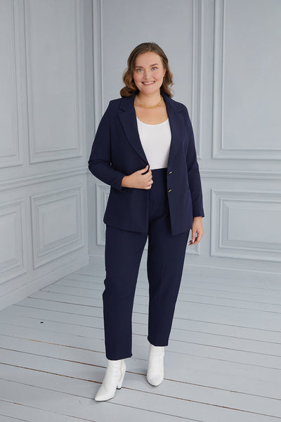 Sacou elegant cu captuseala si doi nasturi - albastru