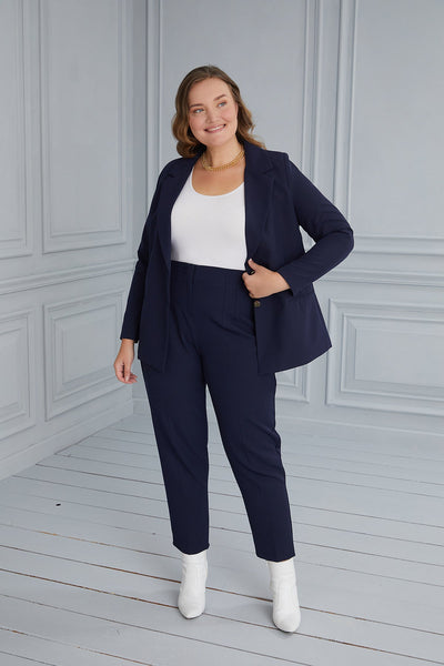 Sacou elegant cu captuseala si doi nasturi - albastru