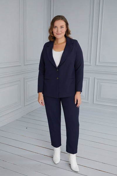 Sacou elegant cu captuseala si doi nasturi - albastru