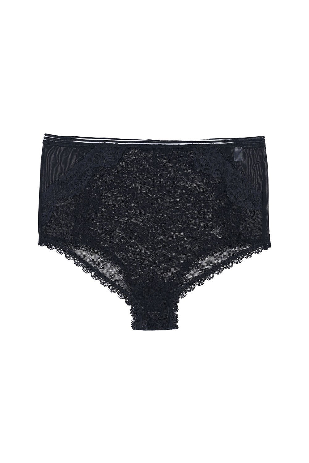 Chiloti marime mare din dantela de lux (2 buc.) - negru