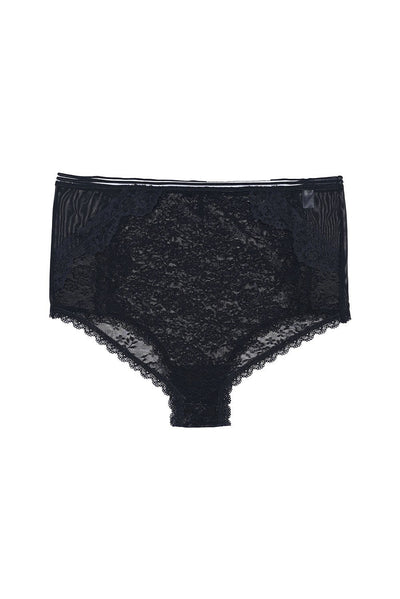 Chiloti marime mare din dantela de lux (2 buc.) - negru